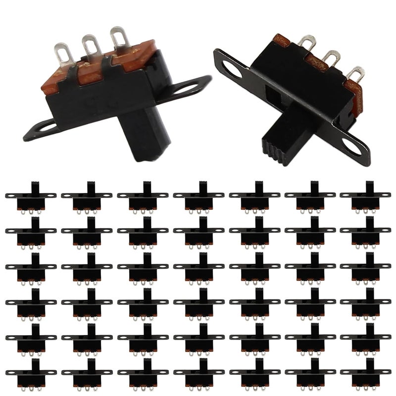 Jersvimc 100Pcs 5mm Micro Switches Mini Silde Switch - 1p2t 2 Position, SPDT Switch High Knob Vertical Toggle Switches for Breadboard(SS12F15) - Image 1